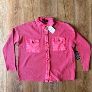 Forever 21 Vibrant Pink Collared Shirt